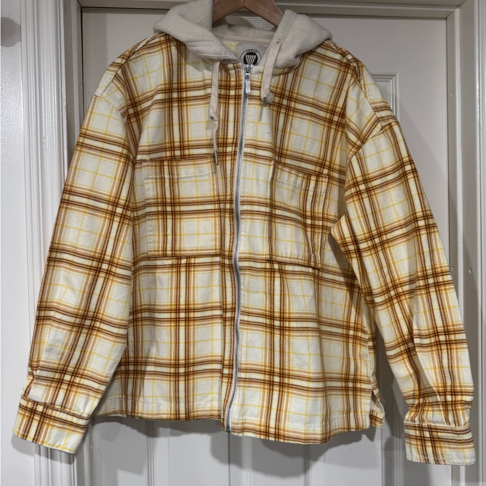 Urban Outfitters Yellow and Brown Plaid Jacket
